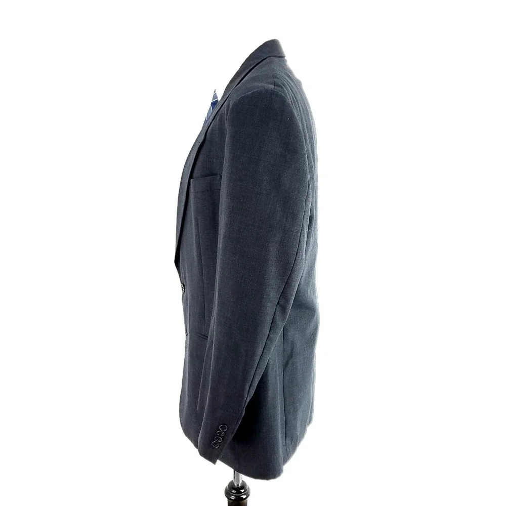 Christian Dior Monsieur Wool 2‎ Button Blazer 42L Gray Twill